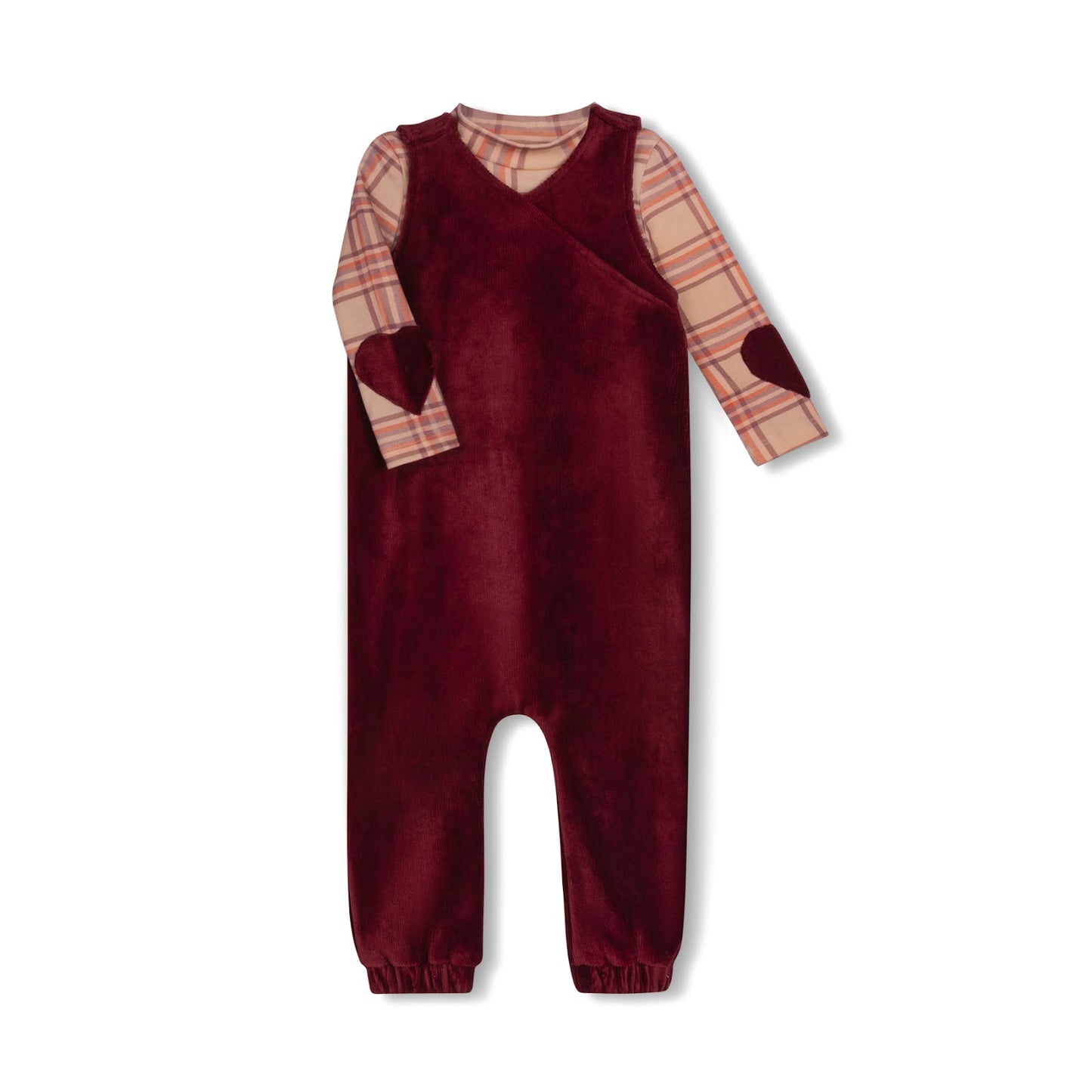 Plaid Collection Girls Overalls and Mockneck