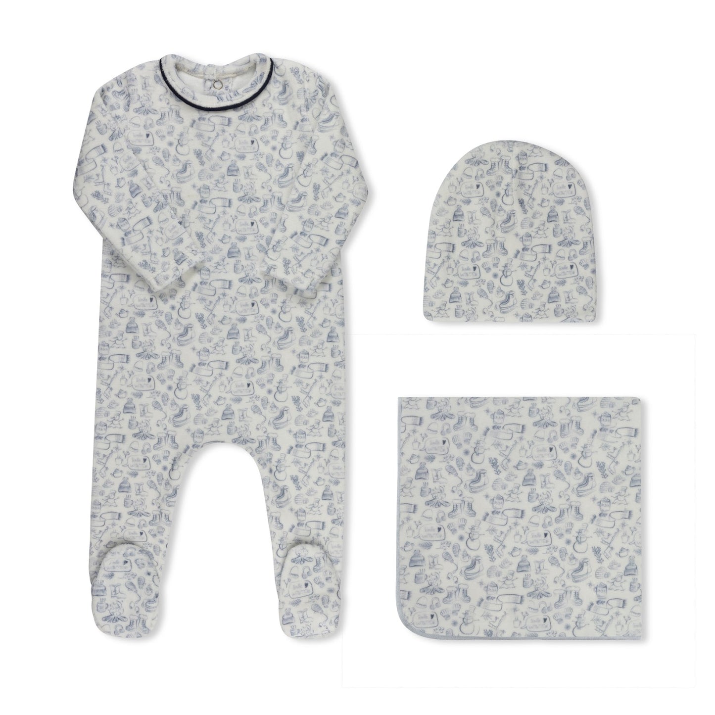 Winter Print Blue