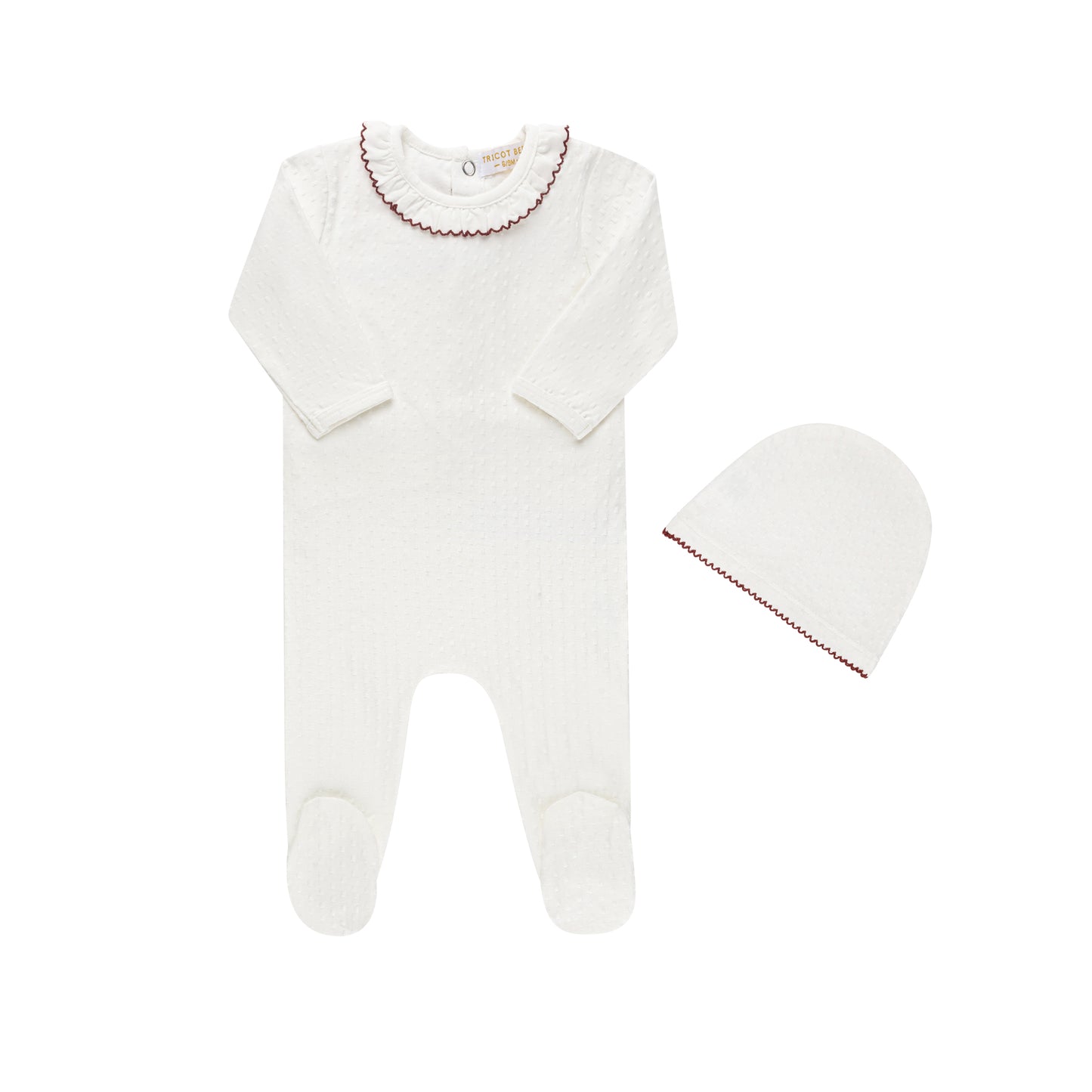 Swiss Dot Footie and Hat
