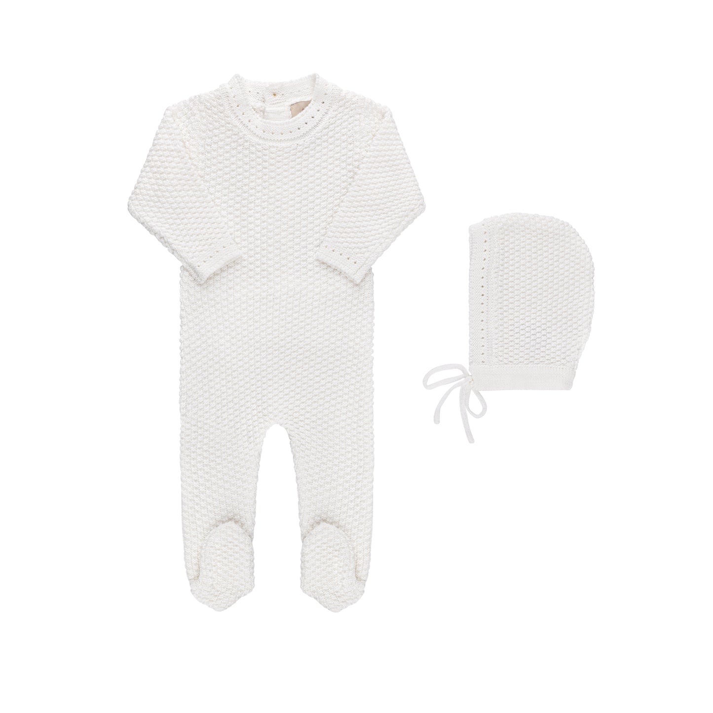 Waffle Knit Footie and Bonnet