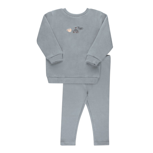 Embroidered Teapot Sweatshirt Set