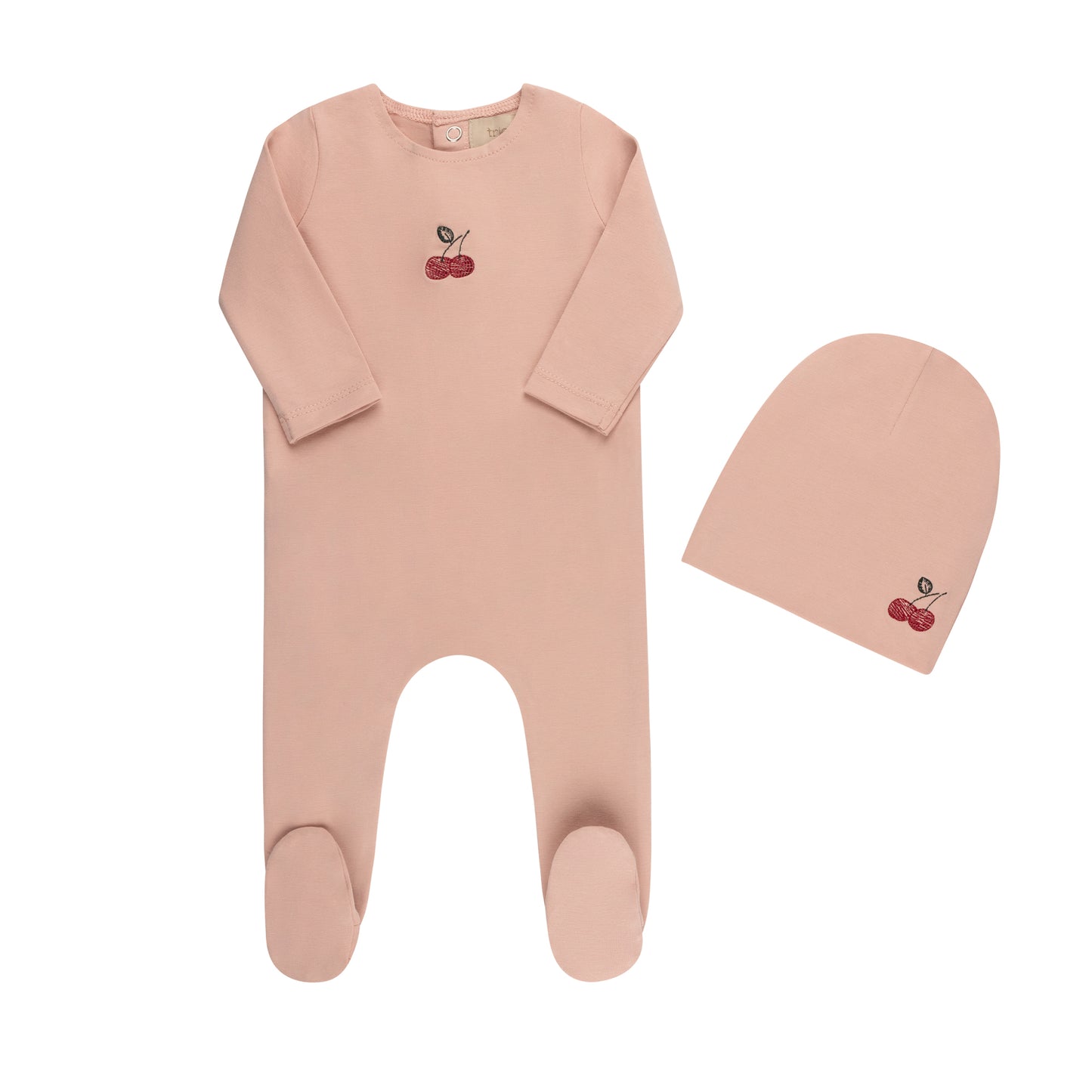 Embroidered Cherries/ Boat Footie & Hat