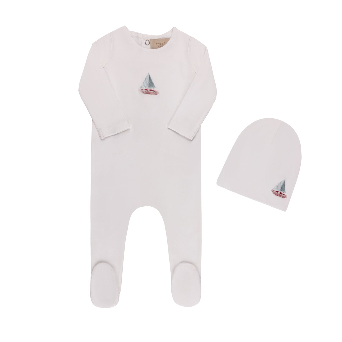 Embroidered Cherries/ Boat Footie & Hat