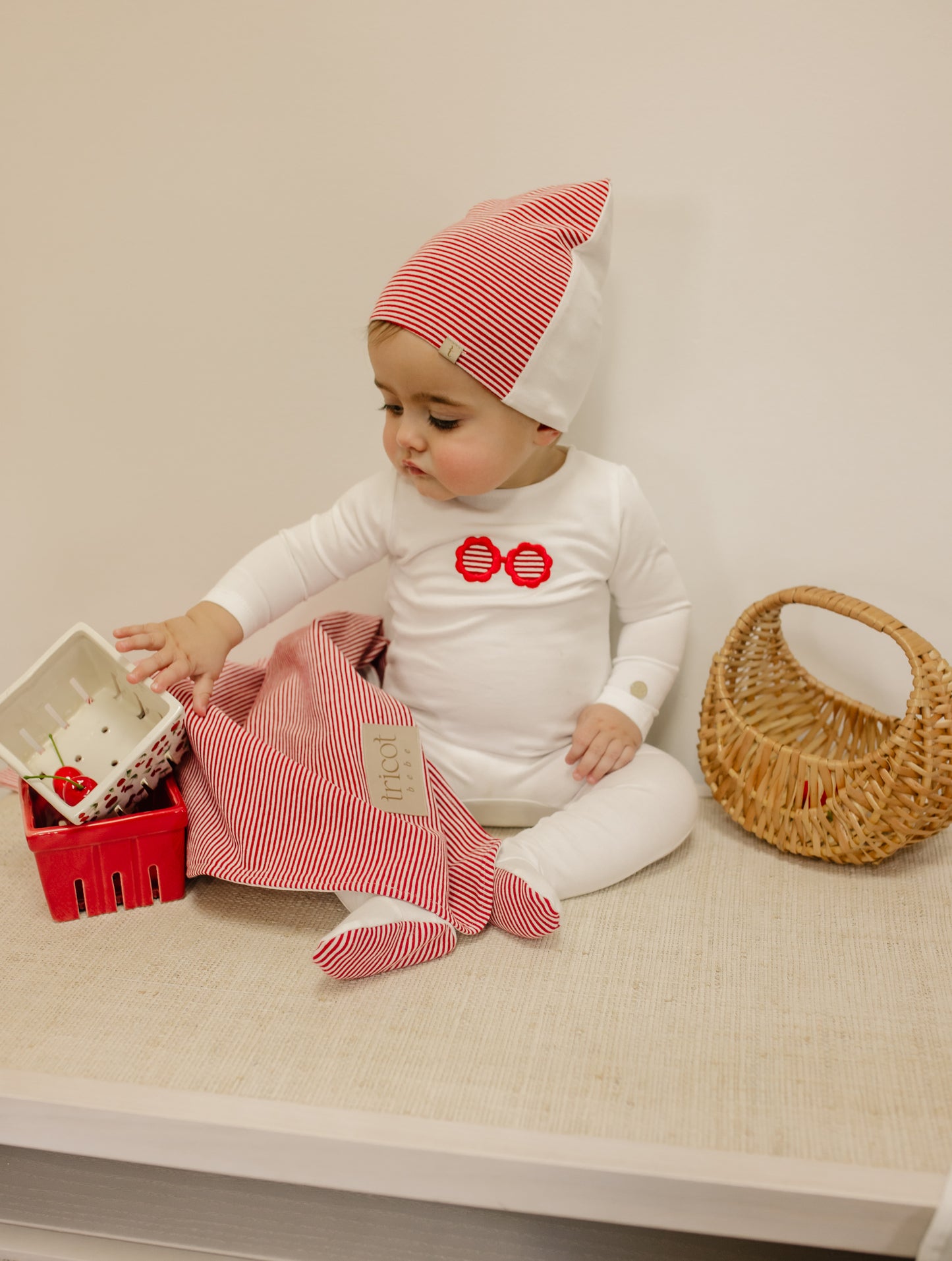 Sunglasses/ Anchor striped Layette Set