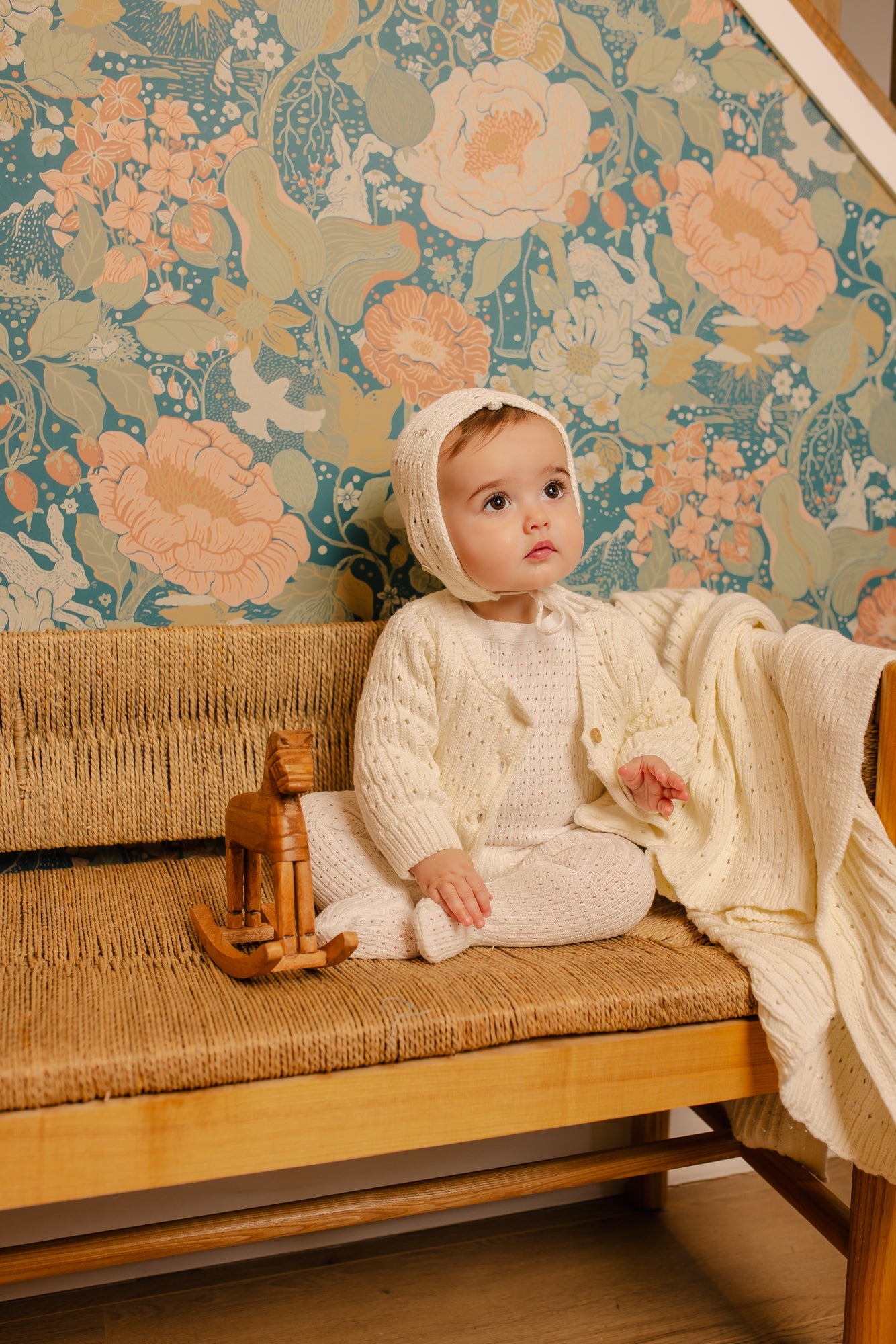 Pointelle Knit Footie & Hat