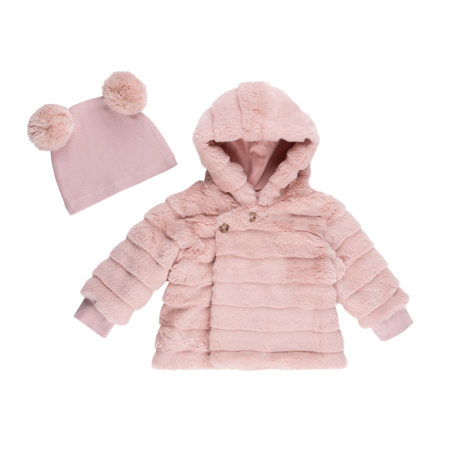 faux fur jacket - Hat subject to availability
