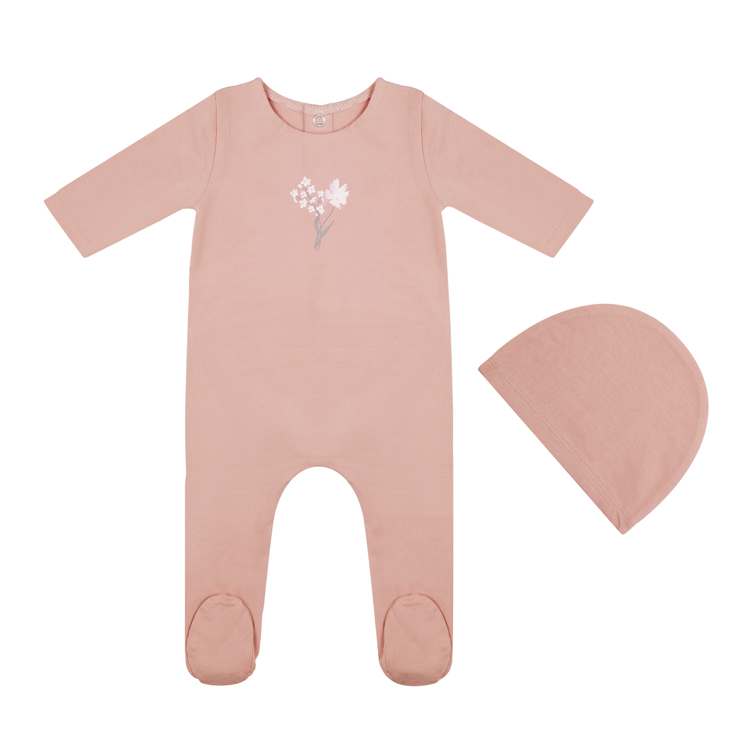 Watercolor Flower Footie and Hat