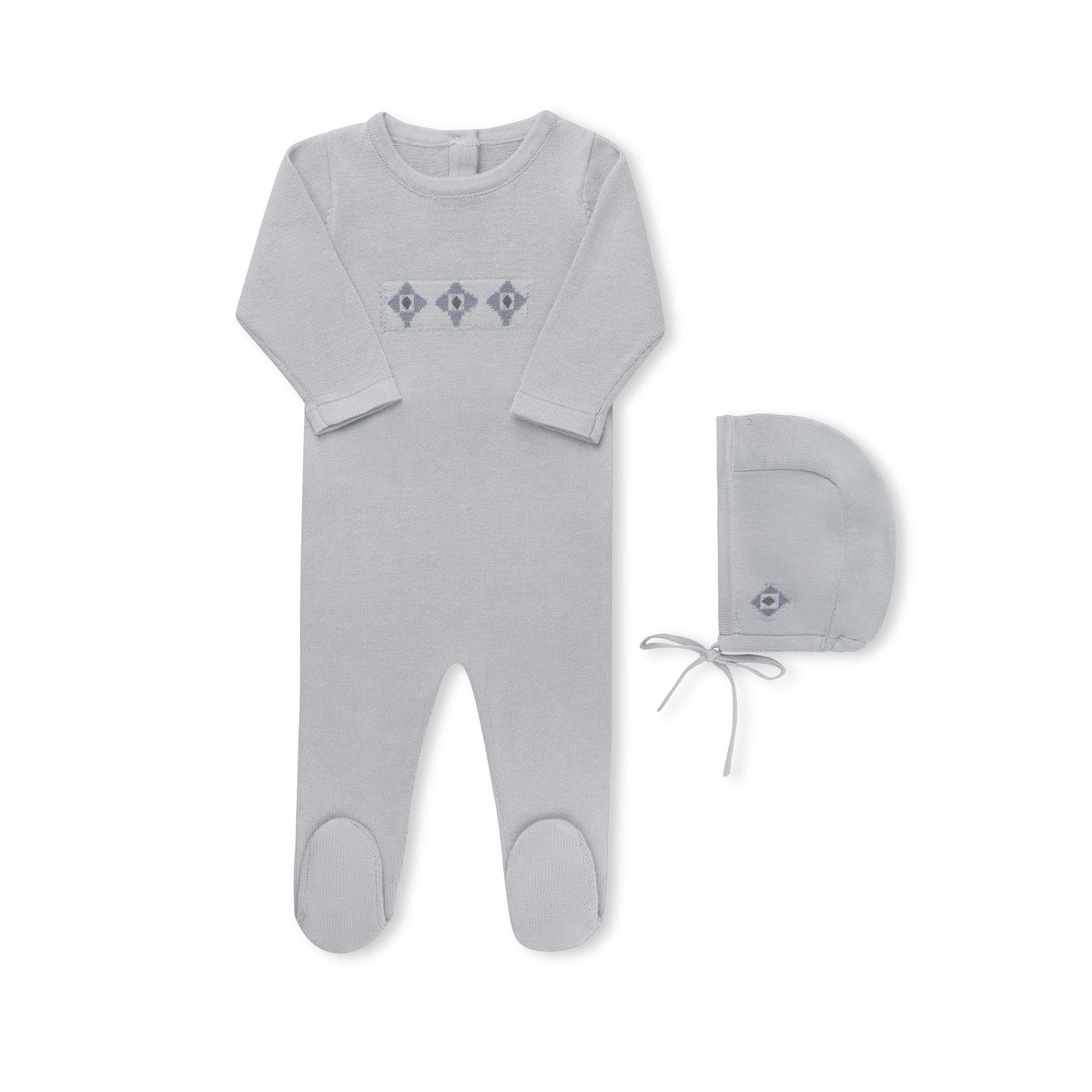 Jacquard Knit Footie and Bonnet