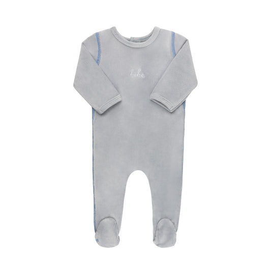 Ribbed Velour Bebe Footie & Hat