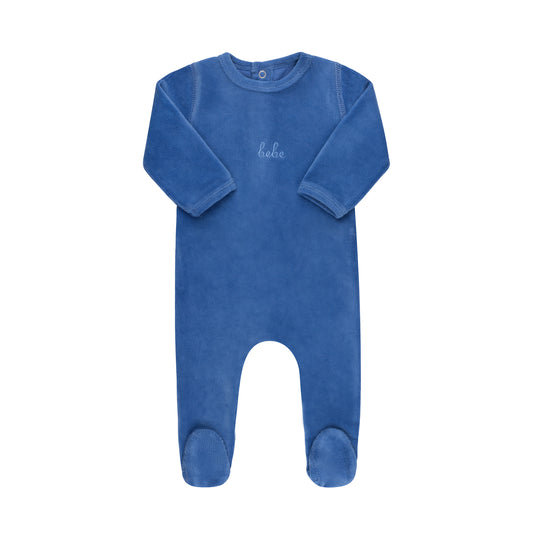 Ribbed Velour Bebe Footie & Hat