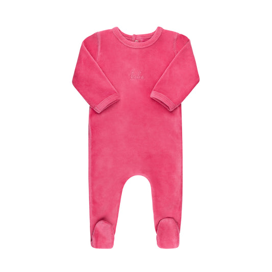 Ribbed Velour Bebe Footie & Hat