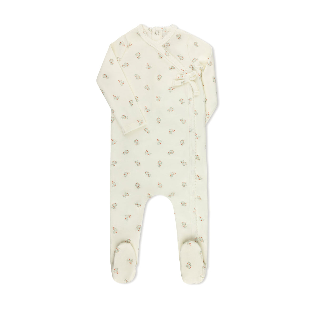Scattered Floral pink baby footie without hat β TB by Tricot