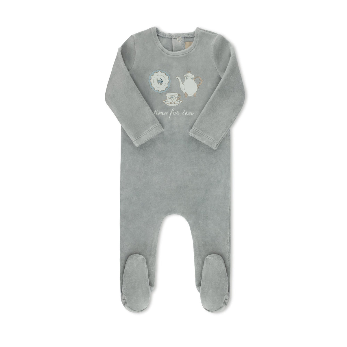 Time for Tea blue baby footie without hat β TB by Tricot