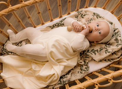 Embroidered Ribbed Layette Set