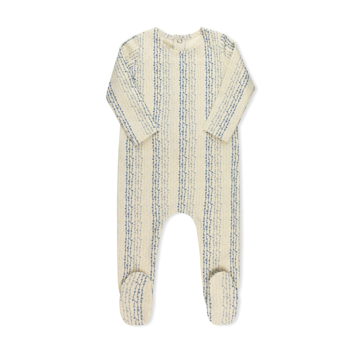 Boys TriFloral print baby footie without hat by Tricot Bebe