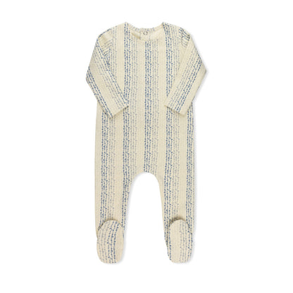 Boys TriFloral print baby footie without hat by Tricot Bebe