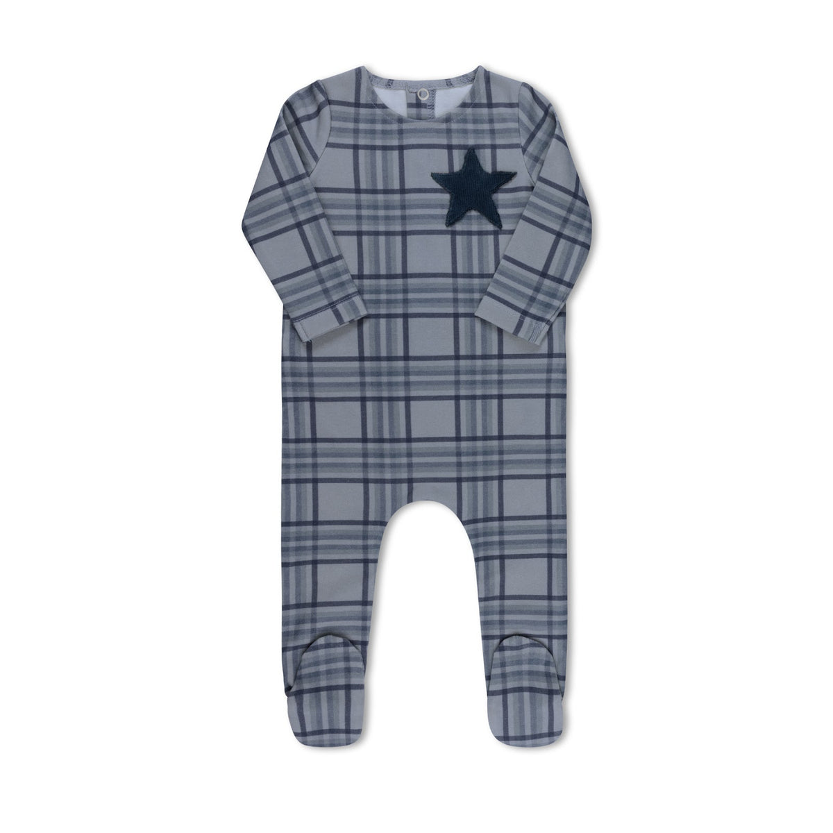 Boys plaid baby footie without hat by Tricot Bebe
