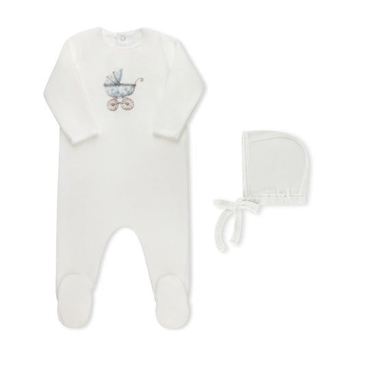Watercolor Carriage Collection Ivory/Blue