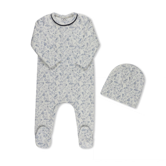 Winter Print Blue - hat