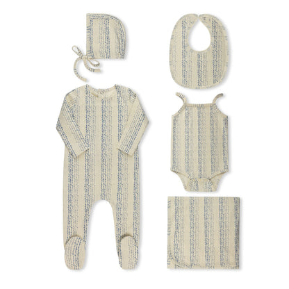 Boys TriFloral print five-piece baby layette set by Tricot Bebe