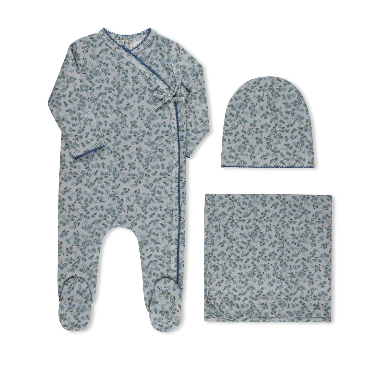 Floral Faux Wrap Collection Blue
