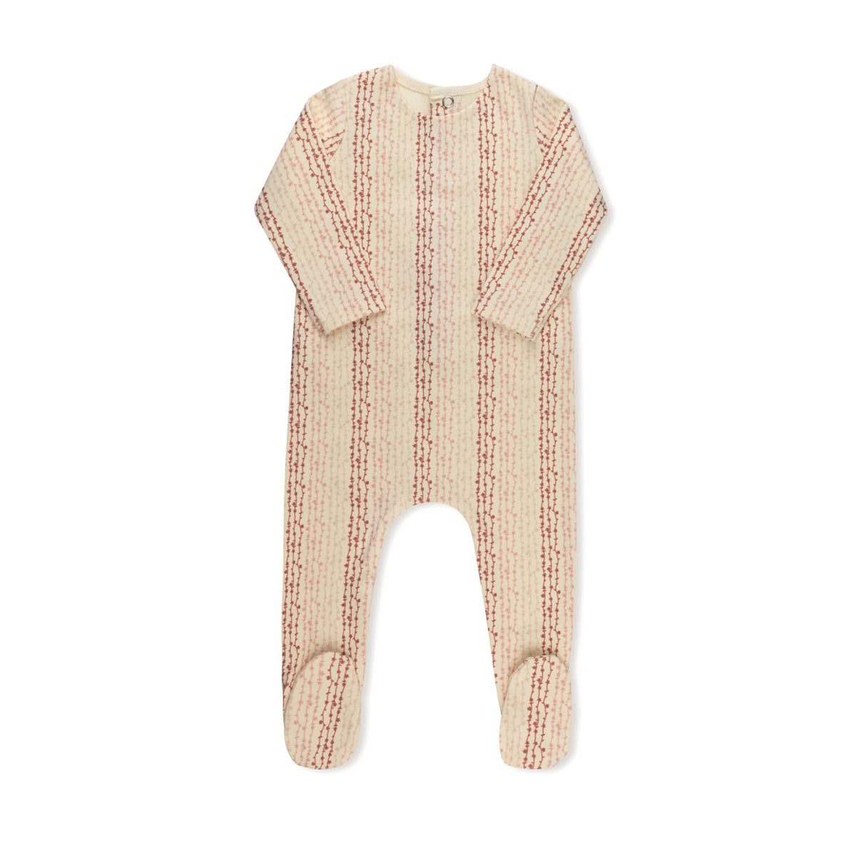 Girls TriFloral print baby footie without hat by Tricot Bebe