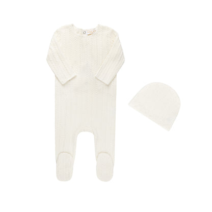 Cable Footie Layette Set