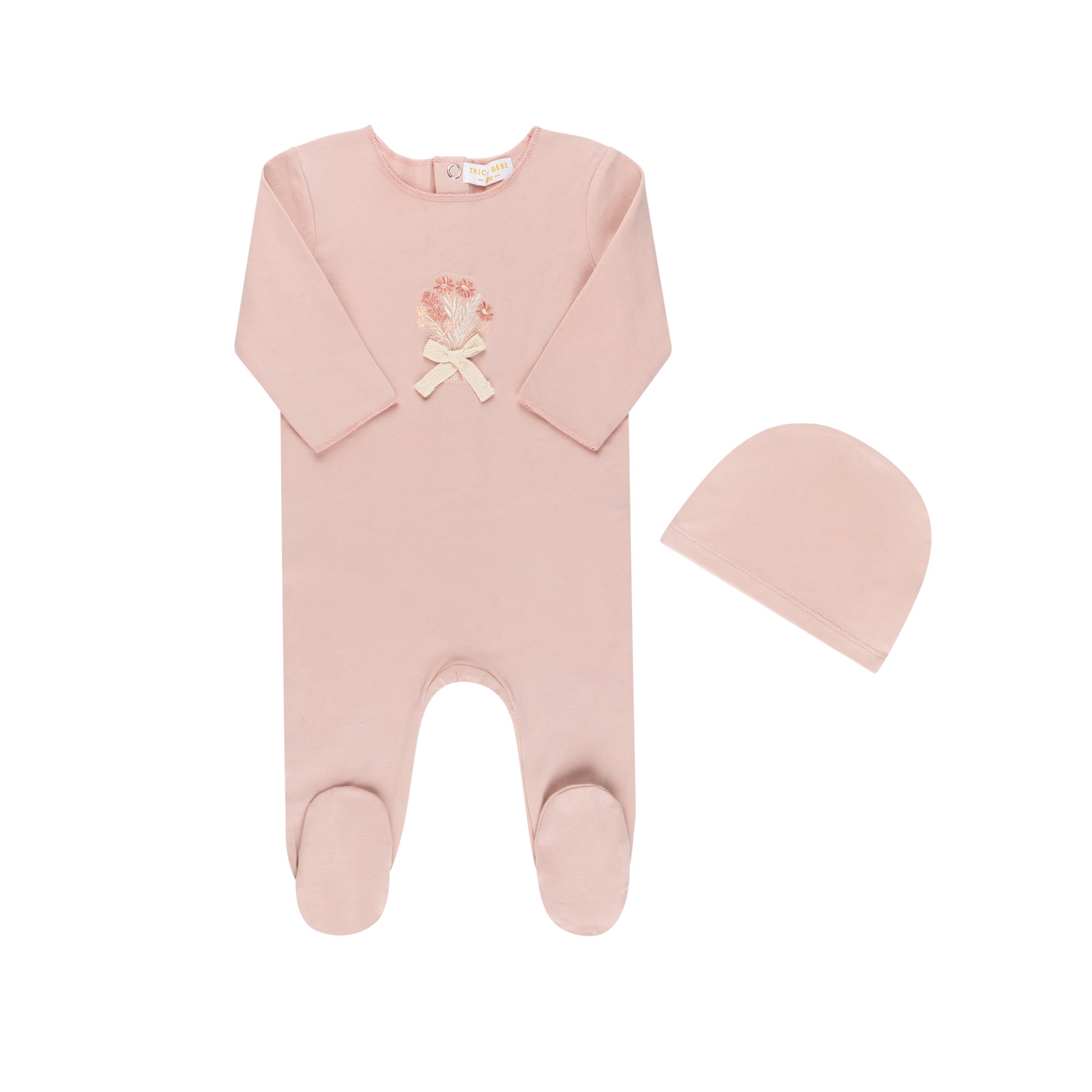 Embroidered Floral Layette Set