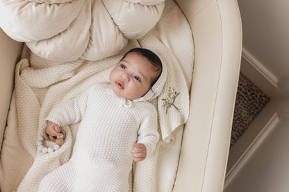Waffle Embroidered Knit Blanket