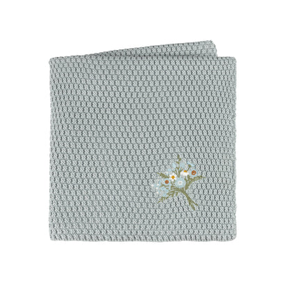 Waffle Embroidered Knit Blanket