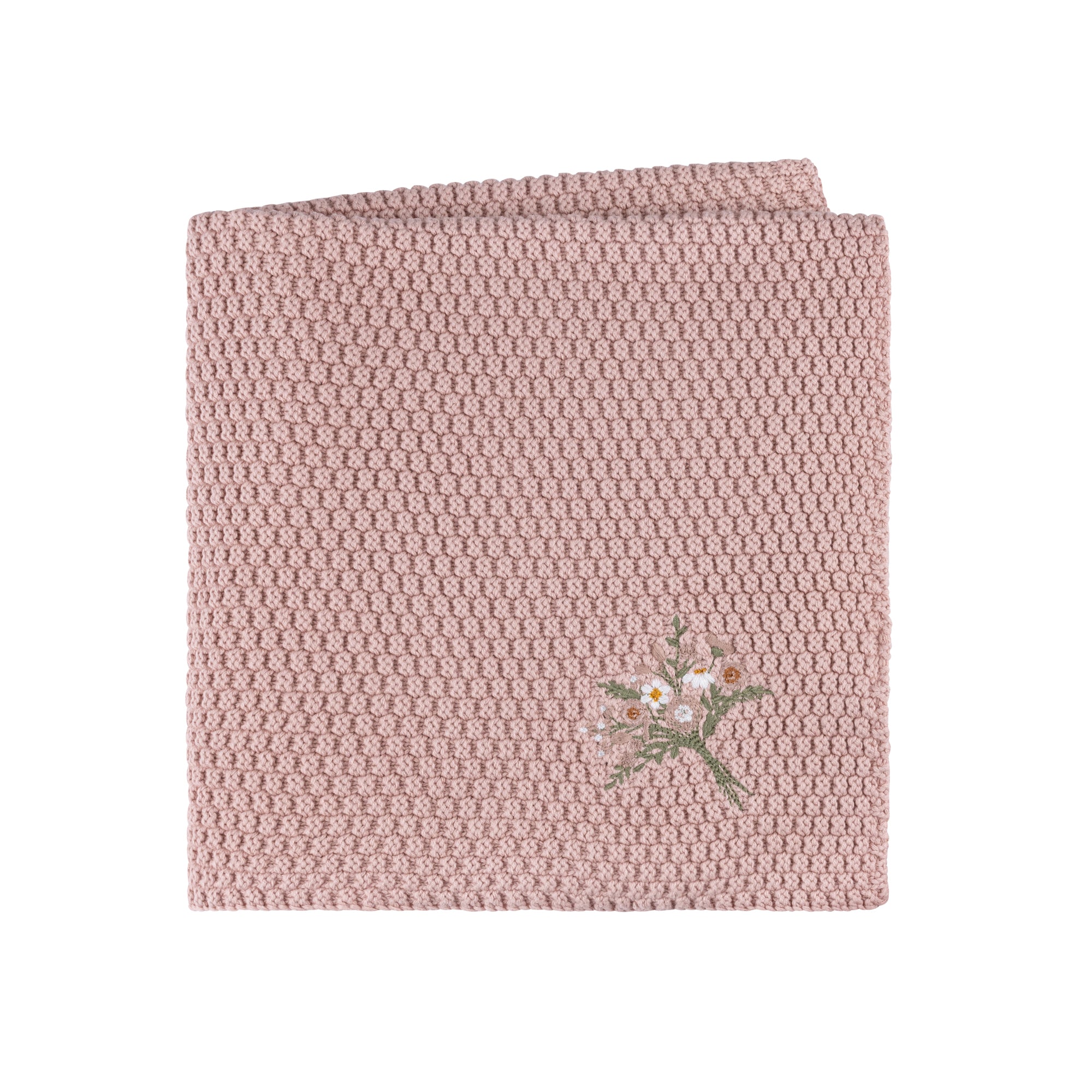 Waffle Embroidered Knit Blanket
