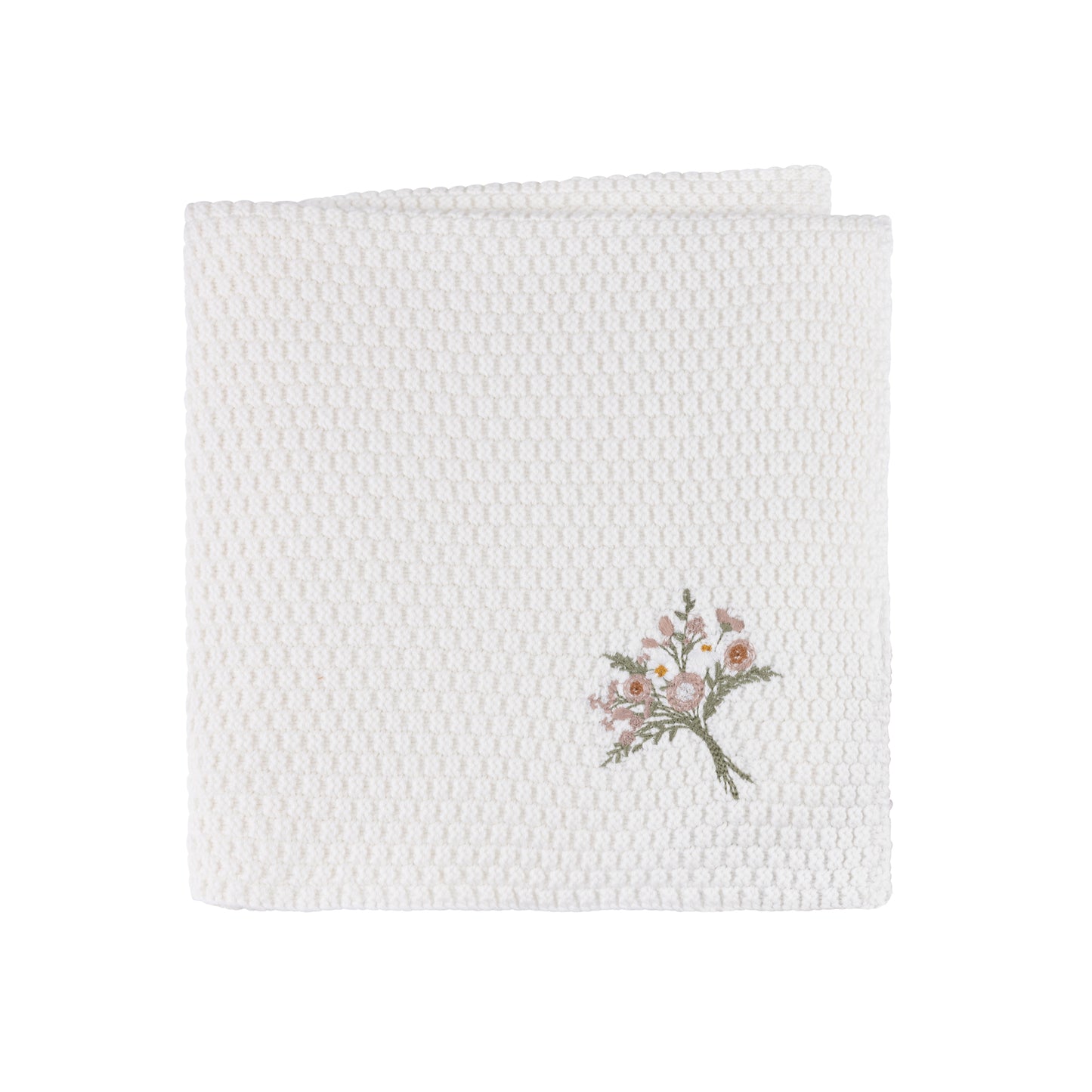 Waffle Embroidered Knit Blanket
