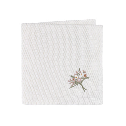 Waffle Embroidered Knit Blanket