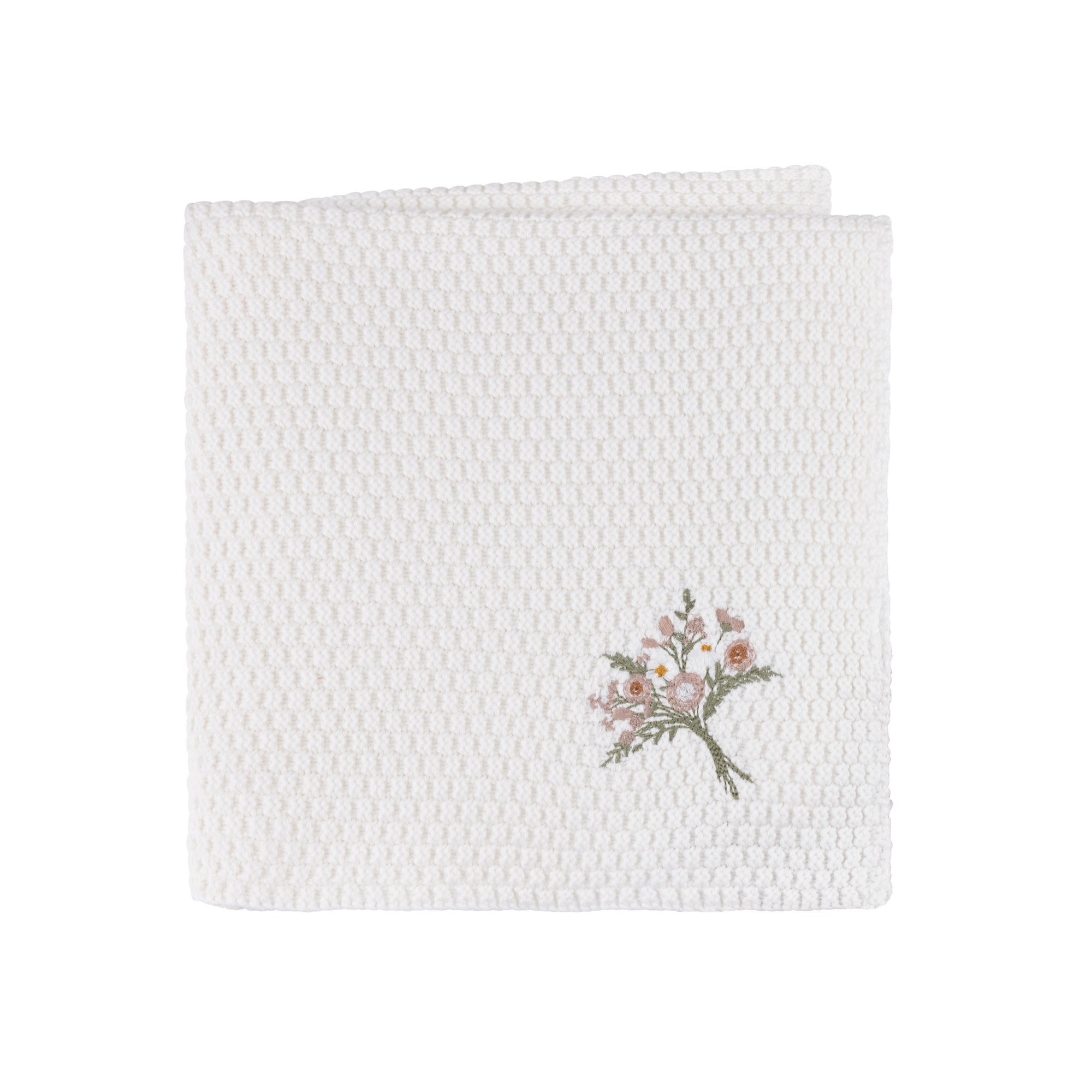 Waffle Embroidered Knit Blanket
