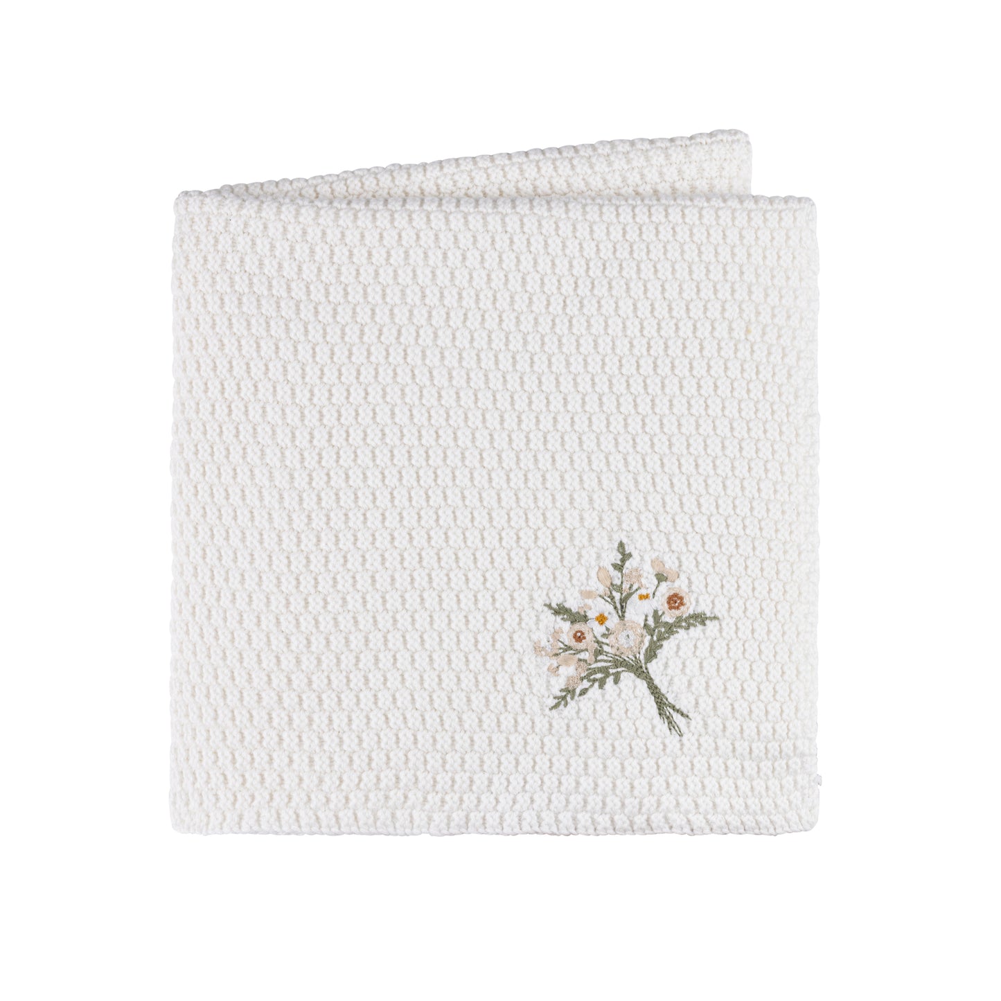 Waffle Embroidered Knit Blanket