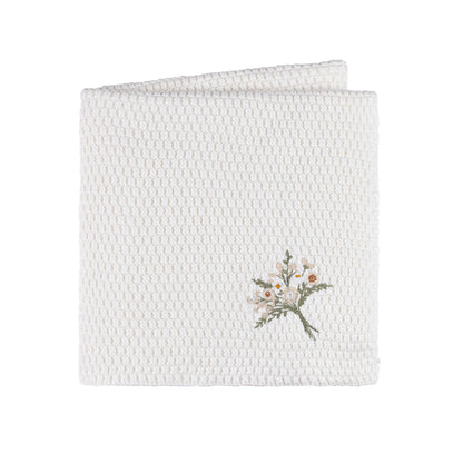 Waffle Embroidered Knit Blanket