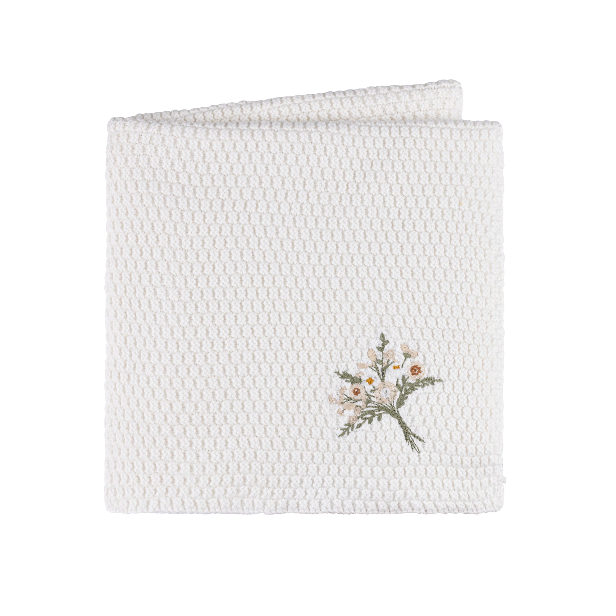 Waffle Embroidered Knit Blanket