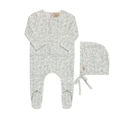 Ditsy Print Floral Footie & Hat