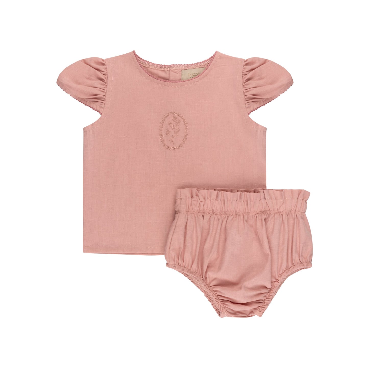 Linen Embroidered Applique 2 piece set