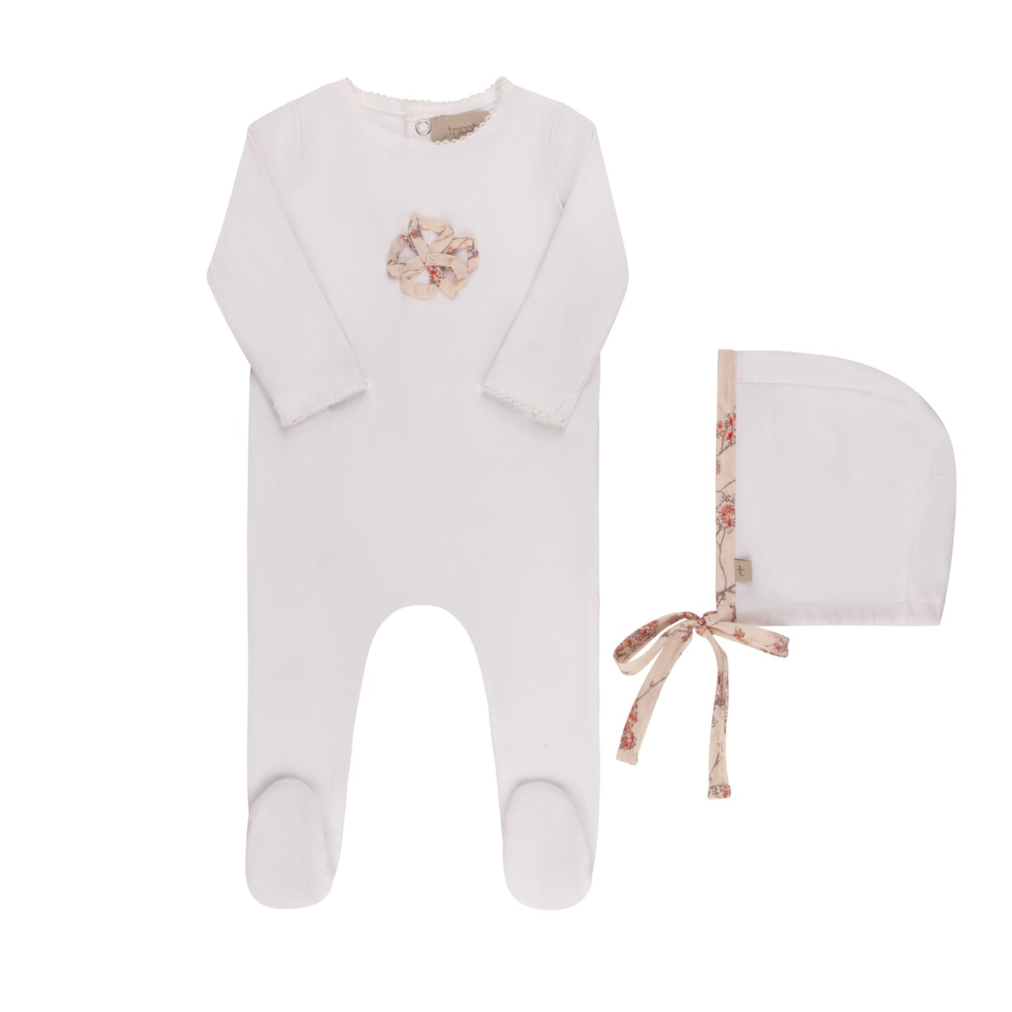 Floral flower Footie & Hat