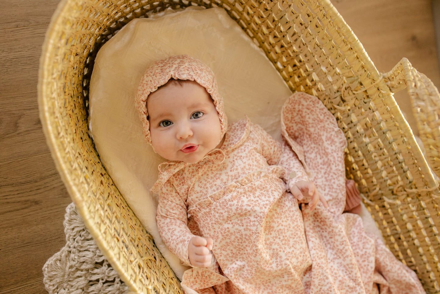 Ditsy Print Floral Footie & Hat