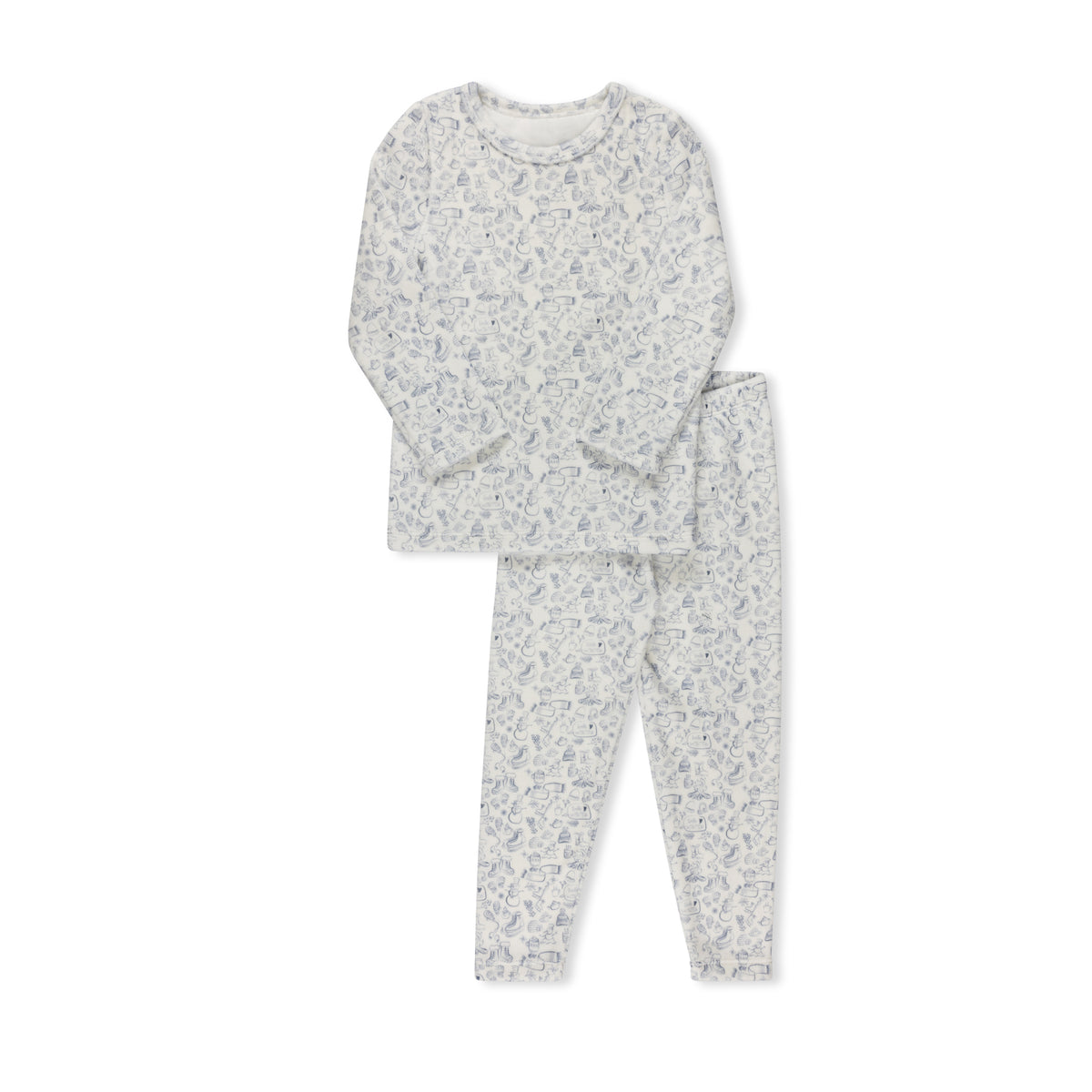 Winter Velour Print blue pajamas