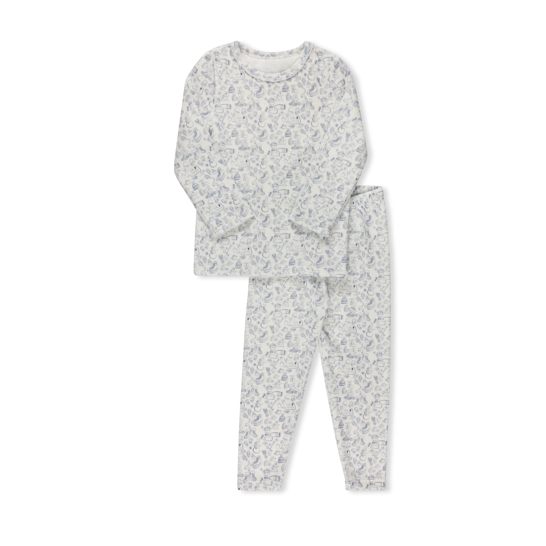 Winter Velour Print blue pajamas