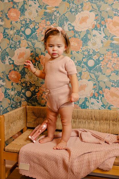 ⁠pointelle knit 2 piece short set
