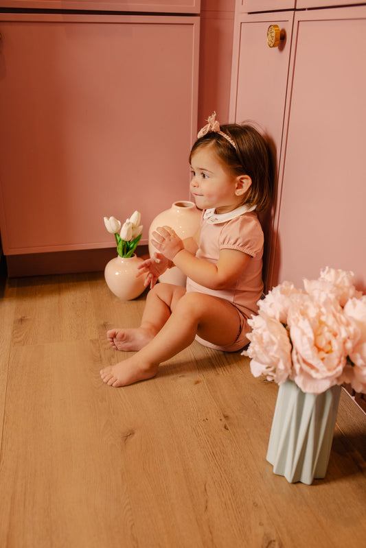 Embroidered Collar Short Romper