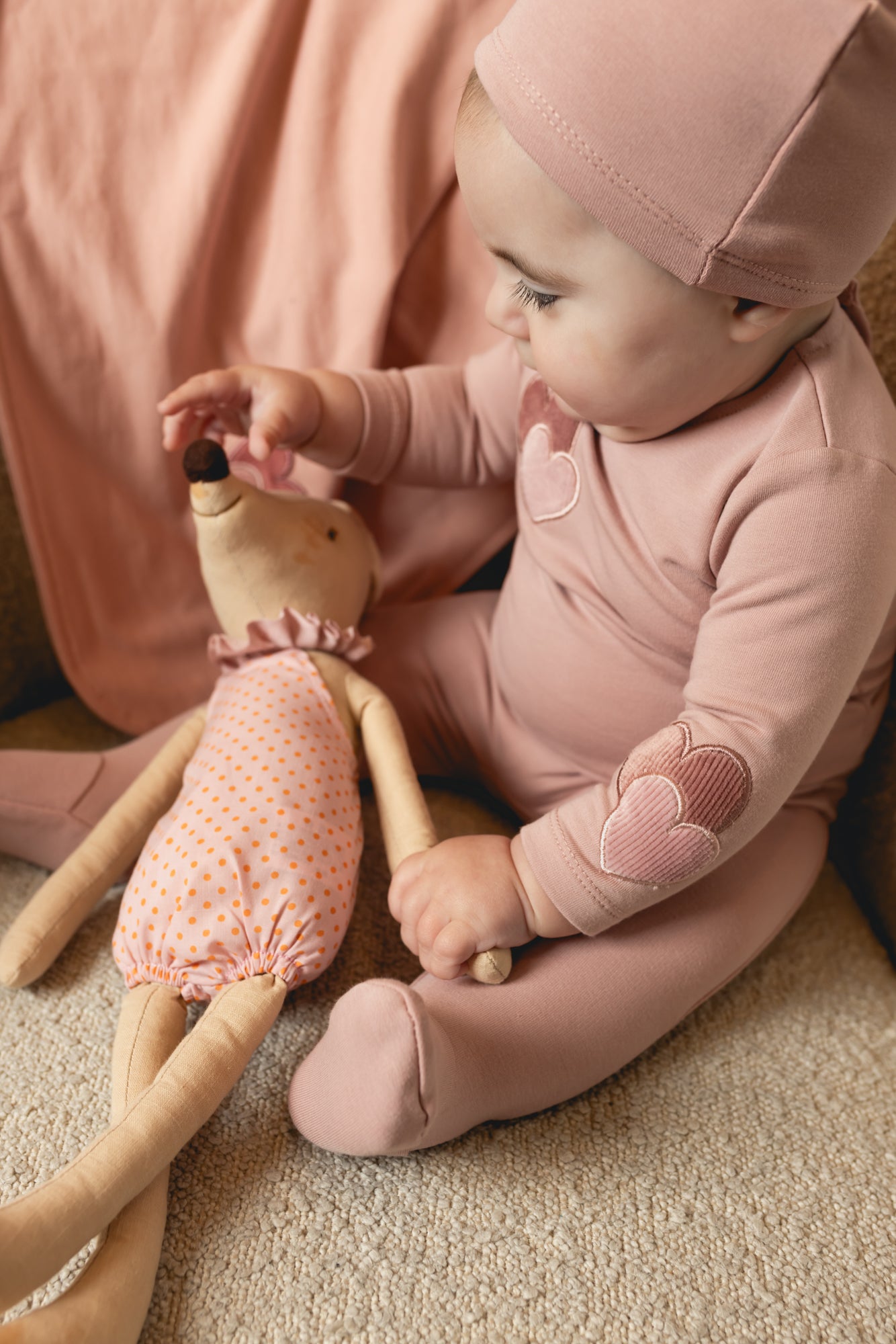 Corduroy Detail Heart/ Star Layette Set