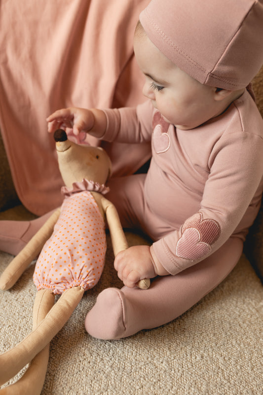 Mauve Doll Footie & Beanie