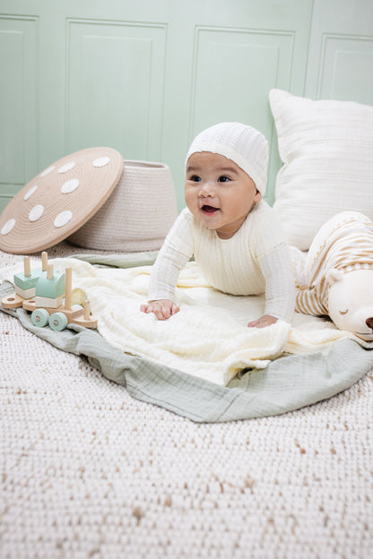 Cable Footie Layette Set