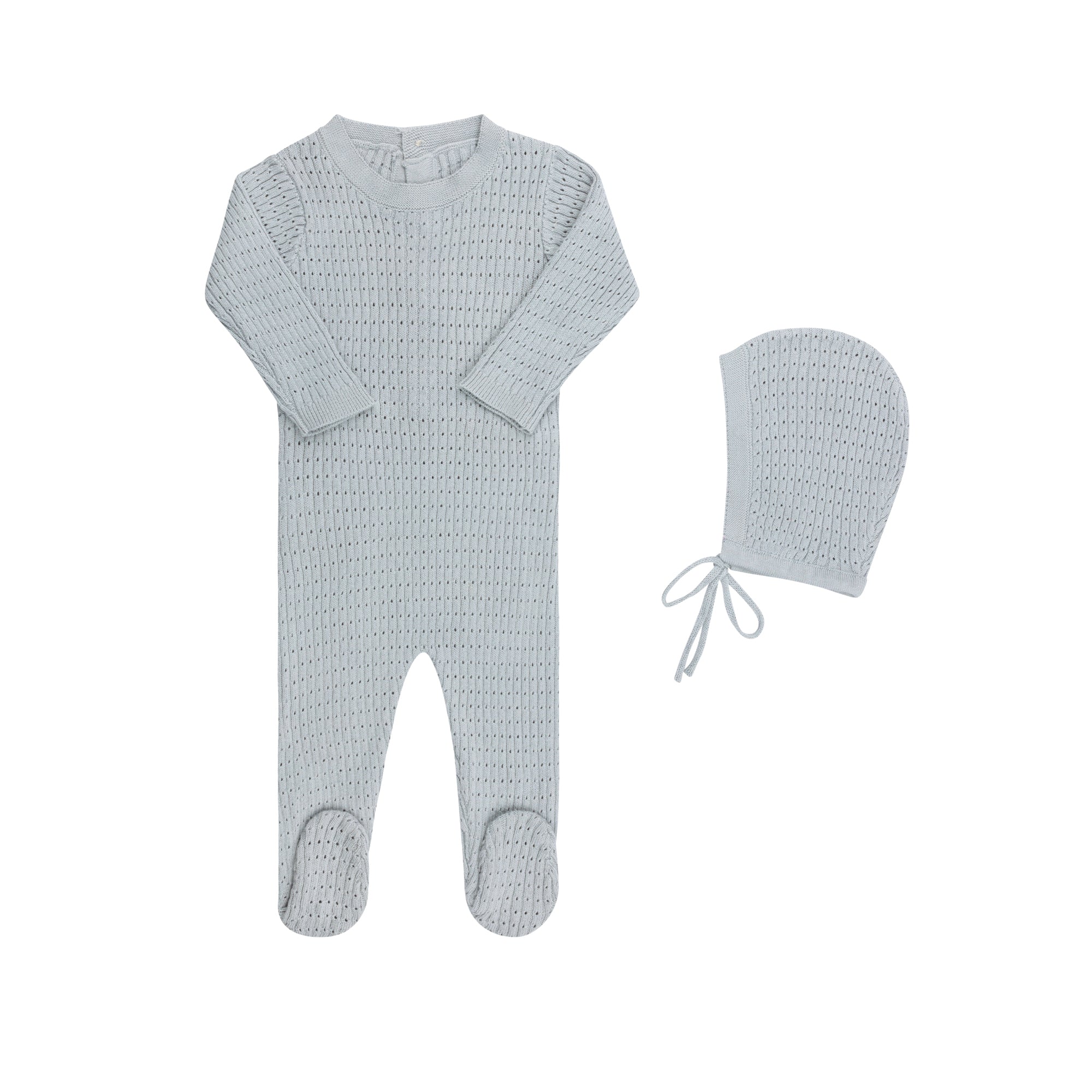 Pointelle Knit Footie & Hat