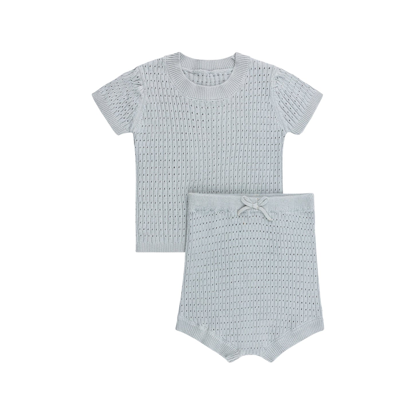 ⁠pointelle knit 2 piece short set